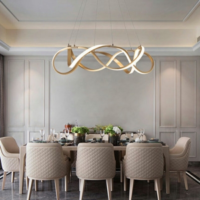 Contemporary Style Twisting Hanging Pendant Light Acrylic Dinning Room LED Pendant Lighting Fixture