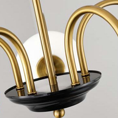 Glass Globe Shape Hanging Pendant Light Modern Metal Dinning Room Pendant Lighting Fixture