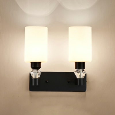 Glass Rectangle Vanity Light Modern Fashion 1 Head 8 Inchs Wide Wall Lighting for Bedroom