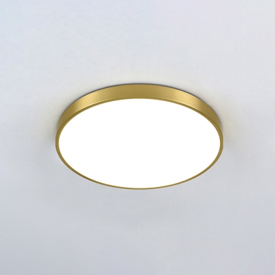 Gold Metal Round Flush Mount Ceiling Lamp Minimalist Style LED Flush Mount Lighting for Bedroom