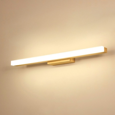 Light Wood Wall Mounted Lighting Simplist Style Acrylic Shade LED Linear Vanity Wall Light Fixtures