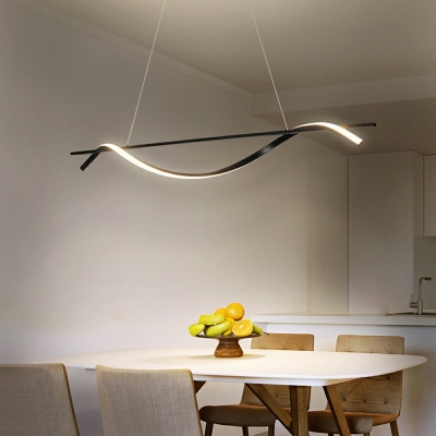 Long Strip LED Island Light 39.3 Inches Wide Acrylic Shade Modern Minimalist Lighting Fixture for Kitchen Bar