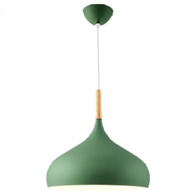 Macaron Metal Shade Pendant Nordic Restaurant Pot Lid Form 1-Bulb Hanging Lamp