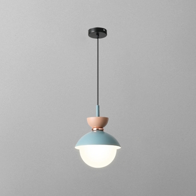 Metal Domed Pendant Lighting Modernism 1 Head Ceiling Suspension Lamp 5 Inchs Wide for Bedroom