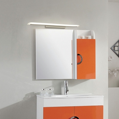 Modern Acrylic over Mirror Vanity Lights Single Ambient Lighting Vanity Sconce for Bathroom in Wihite