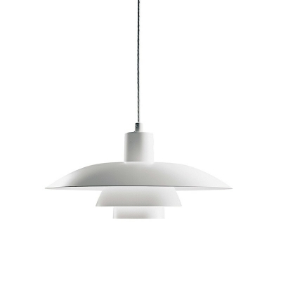 Nordic Living Room Pendant Aluminum Macaron Shade Pot 1-Head 16 Inchs Wide Hanging Lamp in White