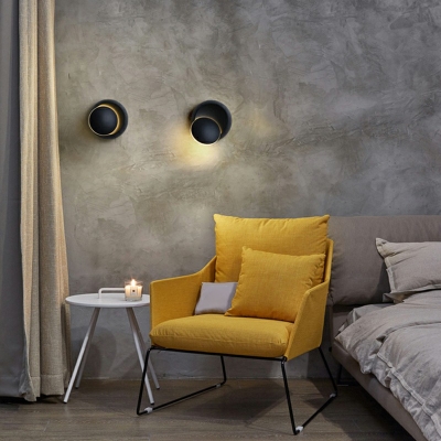 Round Disc LED Wall Light Minimalist Metal 5.5 Inchs Wide Wall Sconce for Coffee Shop