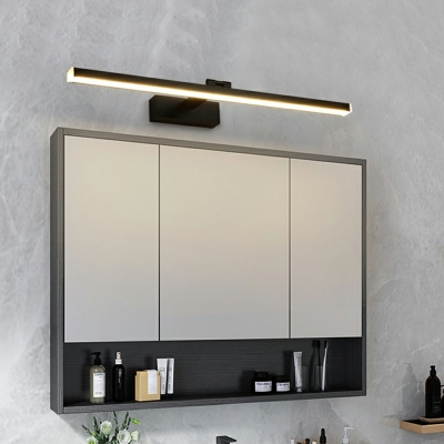 Simplicity Style LED Vanity Light Linear Black Metallic Vanity Sconce for Bathroom