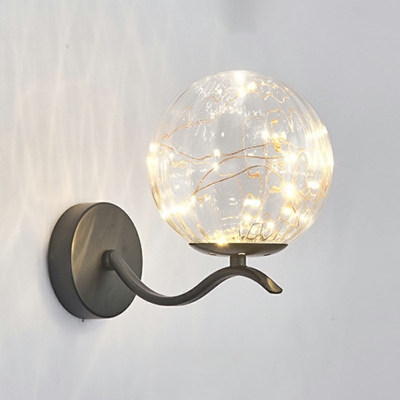 Spherical Wall Lamp Minimalist Gypsophila Glass Warm Light Wall Sconce Lighting