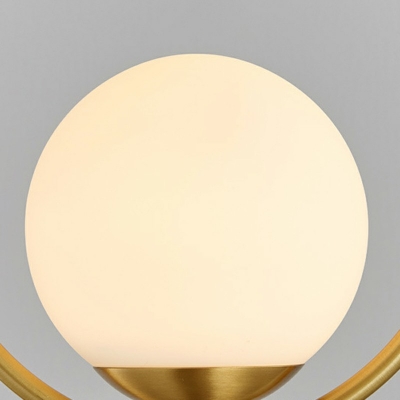 White Glass Ball Shade Suspension Lamp 11.5