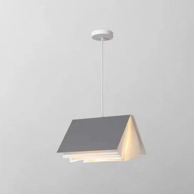 Book Shape Pendant Lamp Contemporary Single Light Suspended Light for Bedroom