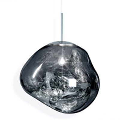 Geometry Glass Shade Pendant Modern Living Room 1-Head Hanging Lamp