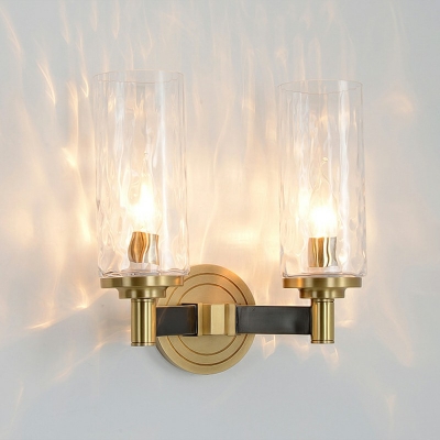 Indoor Decoration Golden Sconce Light Modern Style Wall Lamp in Water Glass Shade