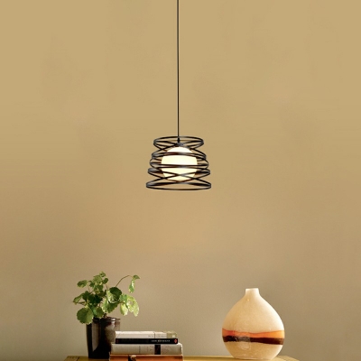 Vintage Style Drum Pendant Light Metal Single Light 13 Inchs Wide Hanging Light for Restaurant Kitchen