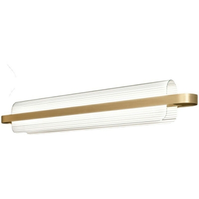 Clear Acrylic Shade Island Light Arched Shape LED Island Fixture for Modern Dining Room in Brass