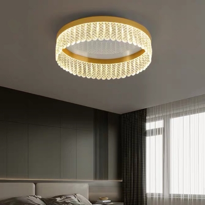 Clear Crystal Shade Ceiling Light with 1 LED Light Flush Mount Ceiling Fixture for Bedroom
