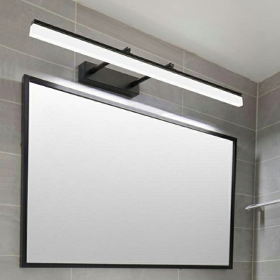Extendable Linear Vanity Lighting Minimalist Acrylic LED Wall Mounted Light for Bathroom in Black