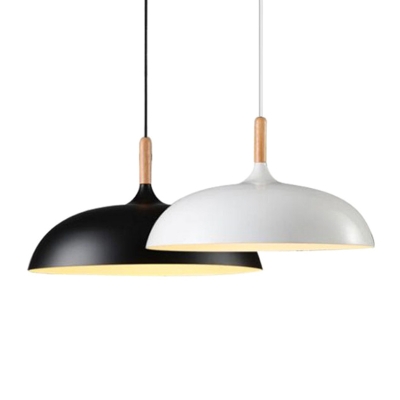 Nordic Simpler Design Living Room Pendant Dome Aluminum Shade 1-Bulb Hanging Lamp