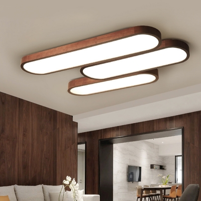 Wooden Ceiling Mount Modern Light with 1 LED Light Acrylic Geometric Shade Ceiling Light Fixture for Bedroom