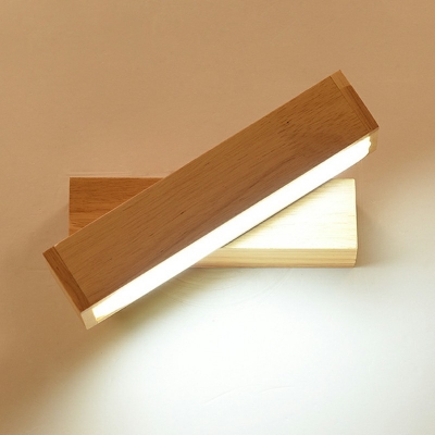 Wooden Tube LED Vanity Lighting Nordic Acrylic Adjustable Wall Mount Lamp for Bathroom