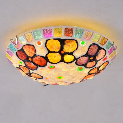 4 Light Tifanny Ceiling Fixture Bowl Glass Shade Ceiling Light Fixture for Hallway