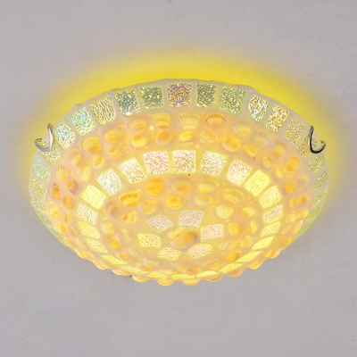 4 Light Tifanny Ceiling Light Dome Glass Shade Flush Mount Ceiling Light for Living Room