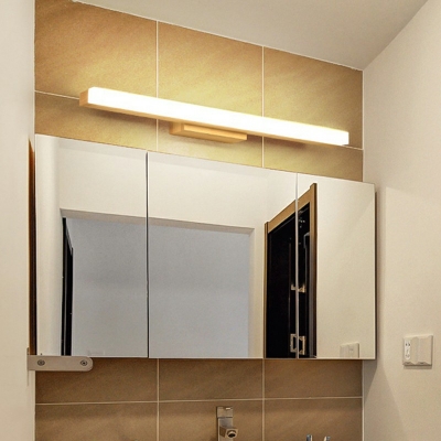 Bathroom Led Lights for Vanity Mirror Water and Fog Resistant Vanity Sconce with Acrylic Shade in Wood