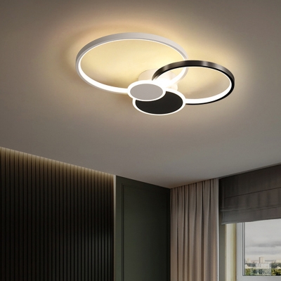 Contemporary Ceiling Fixture with 6 LED Light Circle Acrylic Shade Ceiling Light Fixture for Restaurant