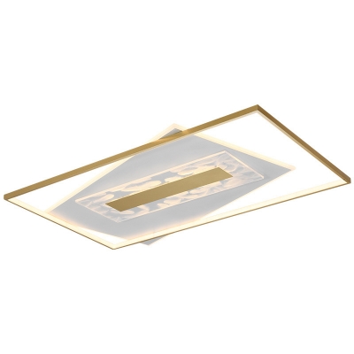 Contemporary Ceiling Light with 3 LED Light Rectangle Acrylic Shade Flush Mount Ceiling Light for Living Room