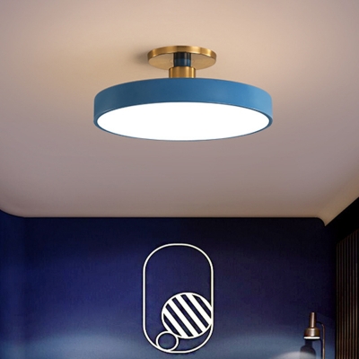 Drum LED Ceiling Flush Mount Light Simplist Style Metal Bedroom Close to Ceiling Lighting Fixture