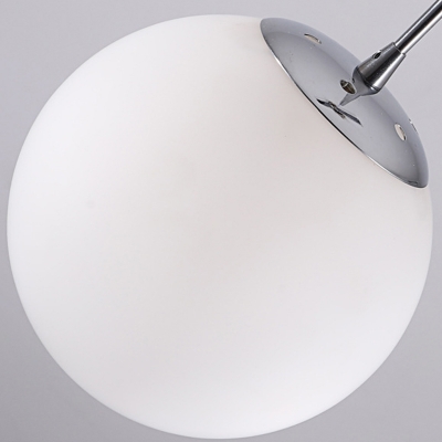 Glass Globe Hanging Light Modernism 1 Light Pendant Lamp for Living Room in Silver