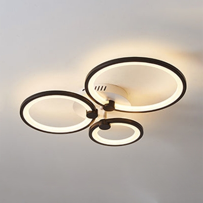 Metal Ceiling Mount Modern Ceiling Light with LED Light Acrylic Circle Shade Semi Flush for Living Room