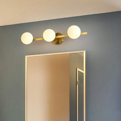 Modern Metal Vanity Mirror Light Globe Bathroom Vanity Sconce Lights in Gold