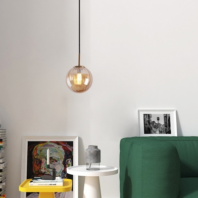Multicolored Glass Shade Pendant Modern Living Room Bubble Design 1-Head Suspension Lighting