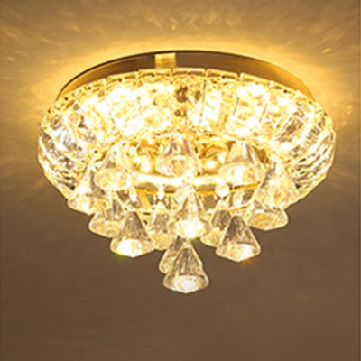 Simplicity Ceiling Light with 1 LED Light Circle Crystal Shade Ceiling Light Fixture for Hallway