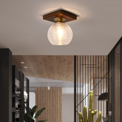 1 Light Modern Ceiling Light Metal Ceiling Mount Glass Shade Ceiling Light Fixture for Hallway