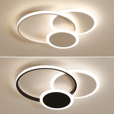 3 LED Lights Circle Acrylic Shade Ceiling Light Modern Simplicity Flush-mount Light for Living Room