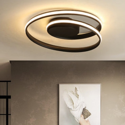 Acrylic LED Ceiling Mount Light Fixture Simplicity Style Circle Close To Ceiling Lamp
