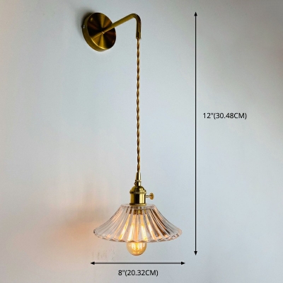 Bedside Wall Lamp Fixture Glass Single Light Postmodern LED Wall Sconce with Long Arm