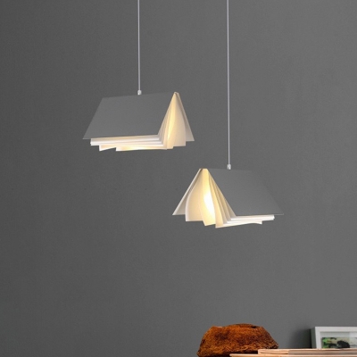 Book Shape Pendant Lamp Contemporary Single Light Suspended Light for Bedroom