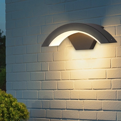 Contemporary Arc Sconce Led Wall Light Black Arcylic Decorative Wall Sconces for Bedroom Porch Pathway