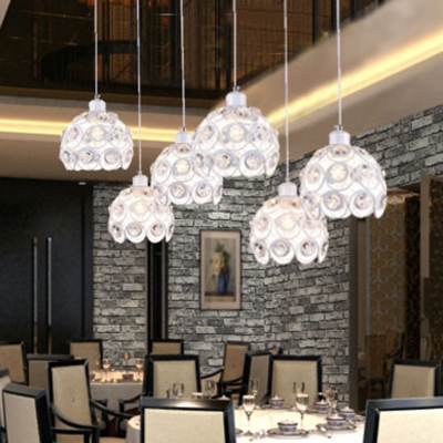 Cutous Teardrop Cluster Pendant Light Modernism Inserted Crystal Hanging Lamp Kit for Dining Room