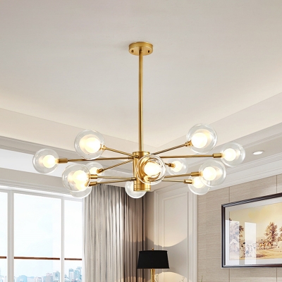 Milky Glass Ball Shade Chandelier Post Modern 27.5 Inchs Height Ceiling Pendant Light for Bedroom