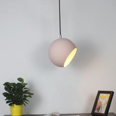 Nordic Style Dome Pendant Light One Light 8 Inchs Wide Metal Candy Colored Hanging Light for Kitchen