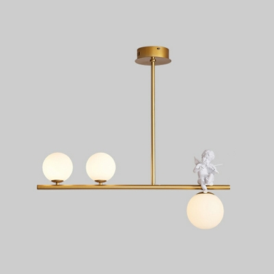 Post-Modern Molecule Island Lighting White Globe Glass Kitchen Bar Pendant Lamp with Cupid