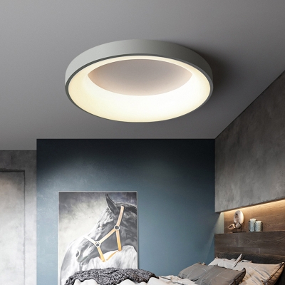 Round Minimalist Style Flush Mount Metal LED Flush Light for Living Room