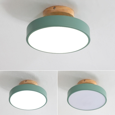 Simplicity Drum Ceiling Flush Mount Light Metal LED Close to Ceiling Lamp for Bedroom