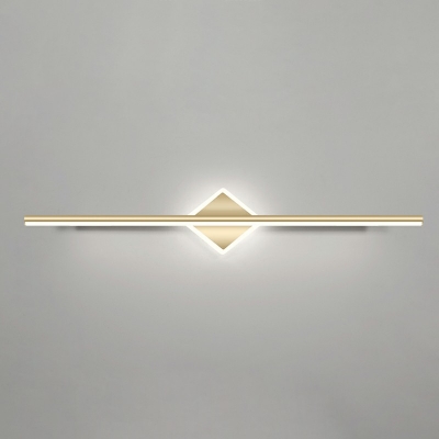 Simplicity Geometric Wall Sconce Light Metal Bathroom LED Vanity Lighting in Gold
