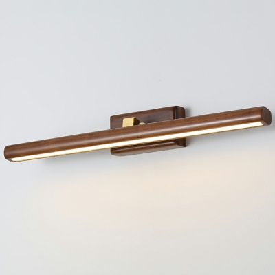 Walnut Angle Adjustable Bathroom Light Dark Wood Bar Chinese Style Led Vanity Lamp for Makeup in Natural Light