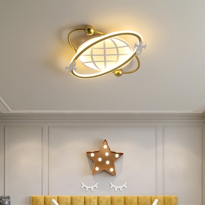 1 LED Light Creative Ceiling Light Acrylic Geometric Shade Flush Mount Ceiling Light for Children Bedroom